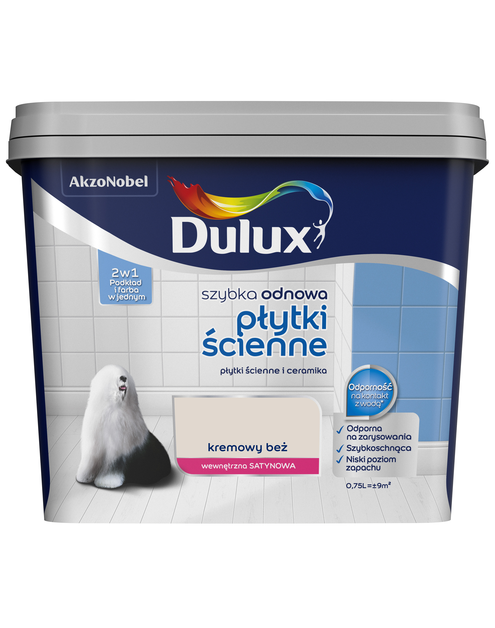 Zdjęcie: Farba Szybka Odnowa Płytki ścienne 0,75 L kremowy beż DULUX