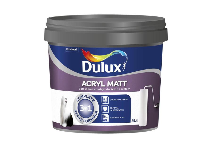 Zdjęcie: Farba wewnętrzna Acryl Matt 5 L biały DULUX