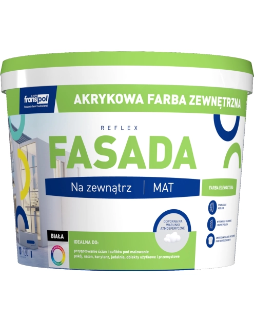 Zdjęcie: Farba fasadowa Reflex 10 L FRANS-POL