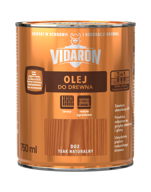 Zdjęcie: Olej teak naturalny D02 0,75 L VIDARON