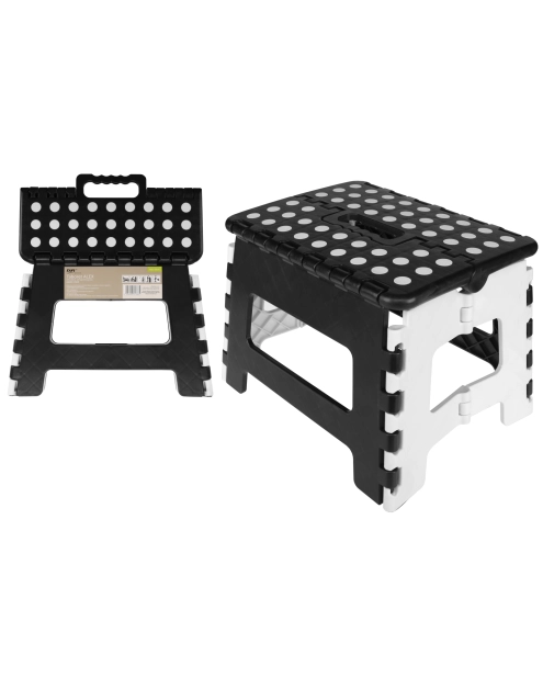 Zdjęcie: Taboret Alex, wysokość 22 cm, black & white DECOR