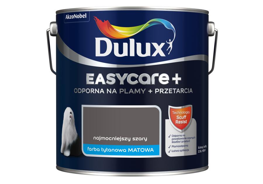 Zdjęcie: Farba lateksowa EasyCare+ Najmocniejszy Szary 2,5 L DULUX