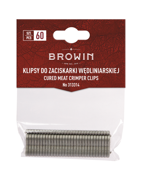 Zdjęcie: Klipsy do zaciskarki wędliniarskiej - 60 szt. BROWIN