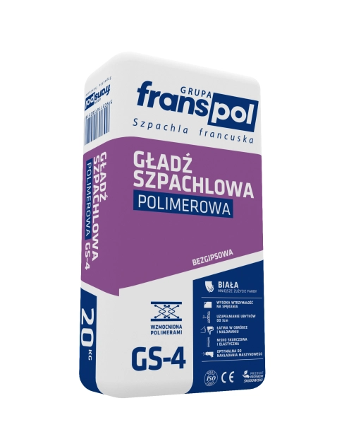 Zdjęcie: Gładź szpachlowa Polimerowa  GS-4 20 kg FRANS-POL