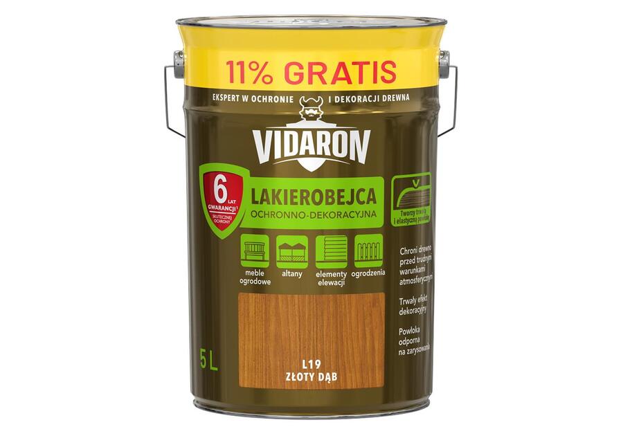 Zdjęcie: Lakierobejca ochronno-dekoracyjna 5 L złoty dąb VIDARON