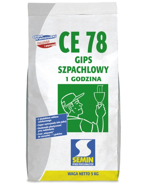 Zdjęcie: Gips szpachlowy Ce 78 - 5 kg SEMIN