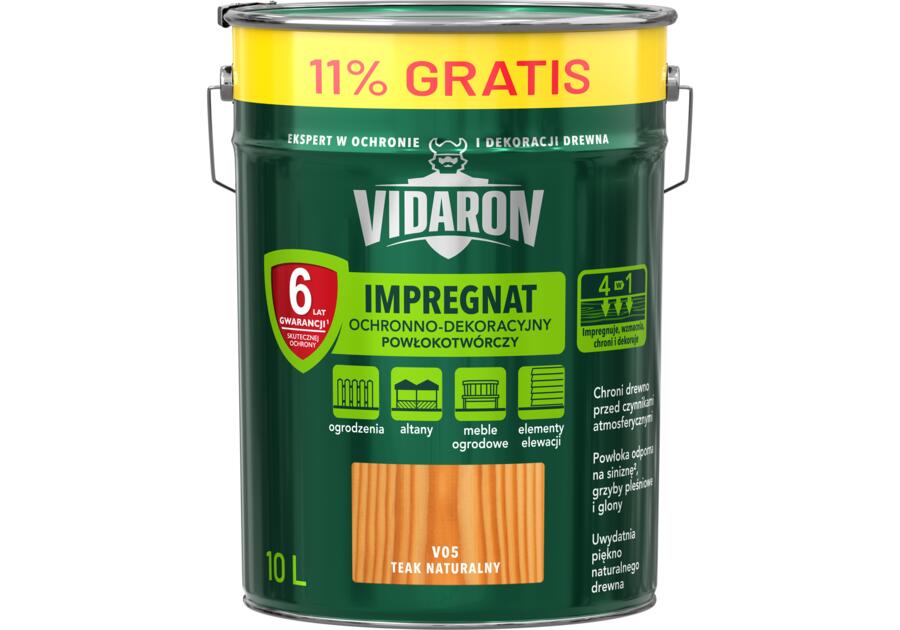 Zdjęcie: Impregnat powłokotwórczy teak naturalny V05 10 L VIDARON