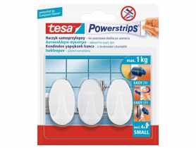 Haki Powerstrips owalne małe białe 3 szt. TESA