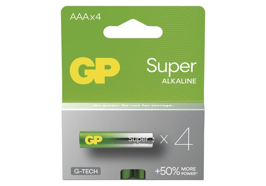 Zdjęcie: Bateria alkaliczna GP SUPER AAA (LR03) 4PP EMOS