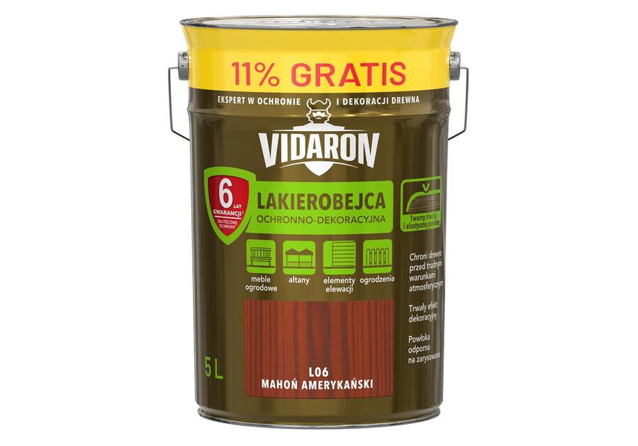 Zdjęcie: Lakierobejca ochronno-dekoracyjna 5 L mahoń amerykański VIDARON