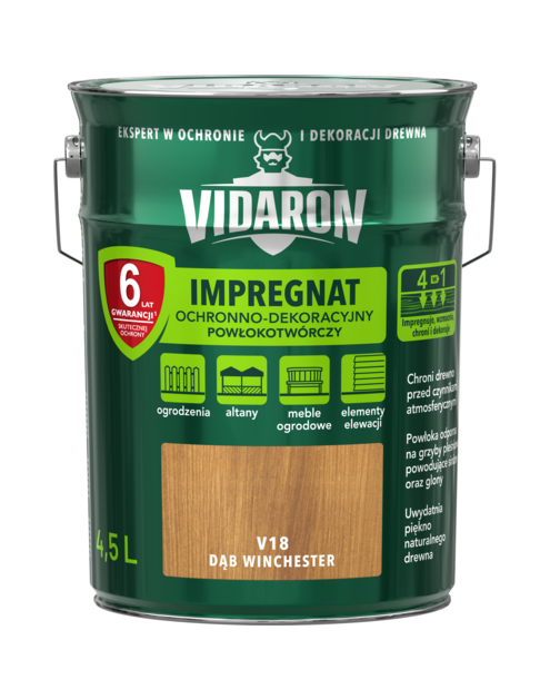 Zdjęcie: Impregnat powłokotwórczy dąb winchester V18 4,5 L VIDARON