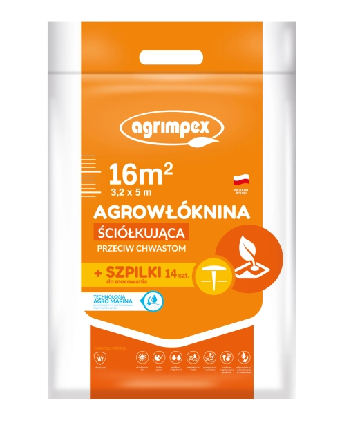 Zdjęcie: Agrowłóknina ściółkująca Agro-Marina 50 g czarna 3,2 x 5 m, 14 szpilek AGRIMPEX