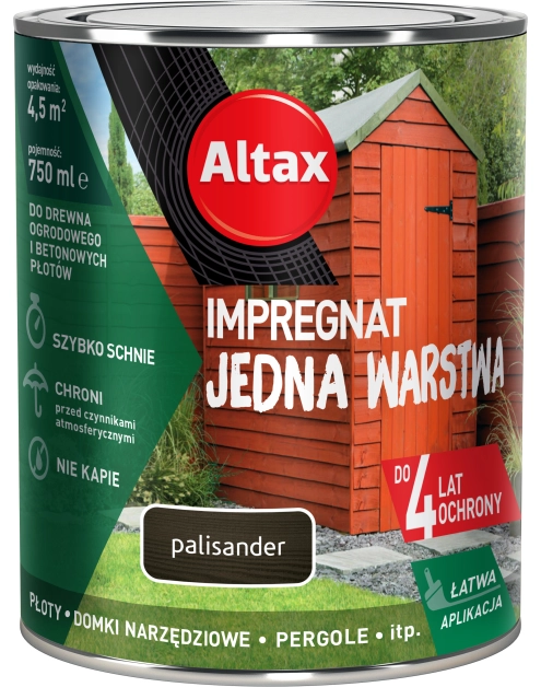 Zdjęcie: Impregnat Jedna Warstwa 4 lata 0,75 L palisander ALTAX