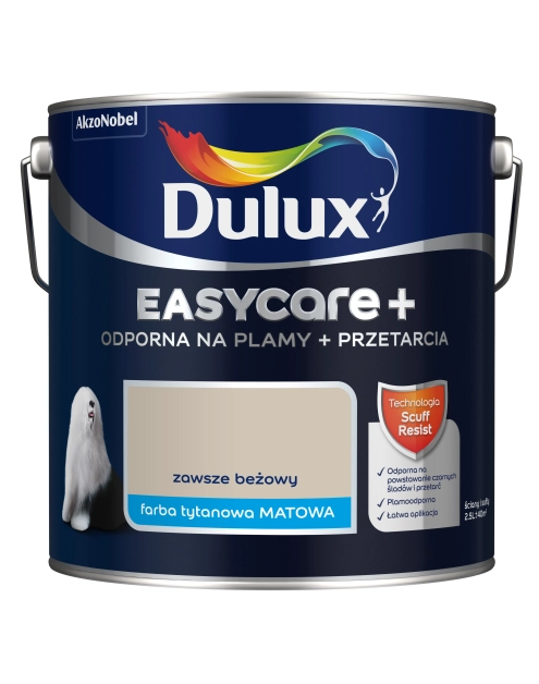 Zdjęcie: Farby lateksowe EasyCare+ Zawsze Beżowy 2,5 L DULUX