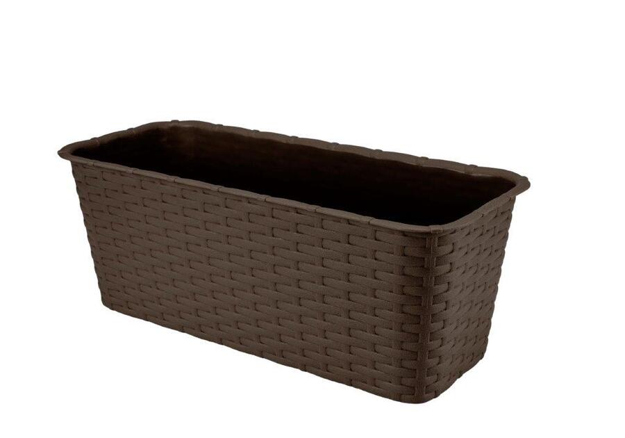 Zdjęcie: Doniczka balkonowa Rattan 40 cm brązowa VERDENIA