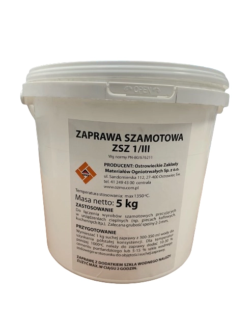 Zdjęcie: Zaprawa szamotowa ZSZ 1/III - 5 kg TABEX-OZMO