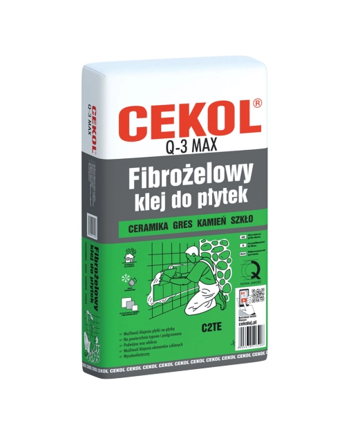 Zdjęcie: Klej do płytek Q-3 fibrożelowy 20 kg CEKOL