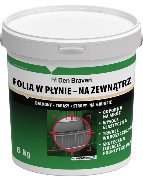 Zdjęcie: Folia w płynie do zewnątrz szary 6 kg Sanitary Foil Extra DEN BRAVEN