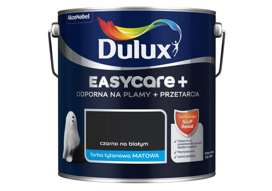 Zdjęcie: Farba lateksowa EasyCare+ Czarno na Białym 2,5 L DULUX