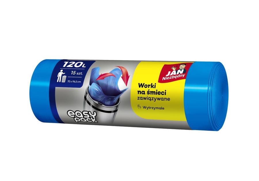 Zdjęcie: Worki HD Easy-pack niebieskie 120 L - 15 szt. JAN NIEZBĘDNY