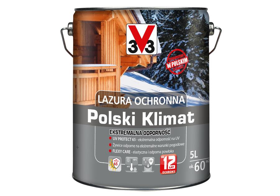 Zdjęcie: Lazura ochronna Polski Klimat Ekstremalna Odporność Palisander 5 L V33