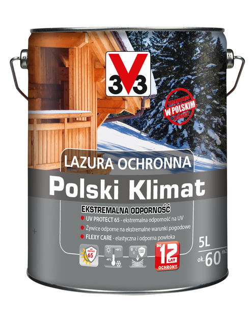 Zdjęcie: Lazura ochronna Polski Klimat Ekstremalna Odporność Palisander 5 L V33