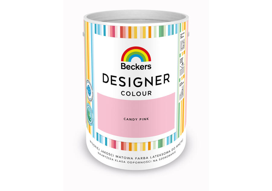 Zdjęcie: Farba lateksowa Designer Colour Candy Pink 5 L BECKERS