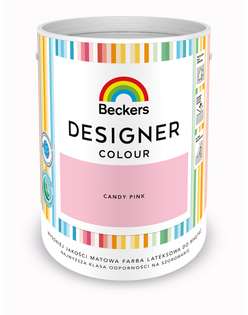 Zdjęcie: Farba lateksowa Designer Colour Candy Pink 5 L BECKERS