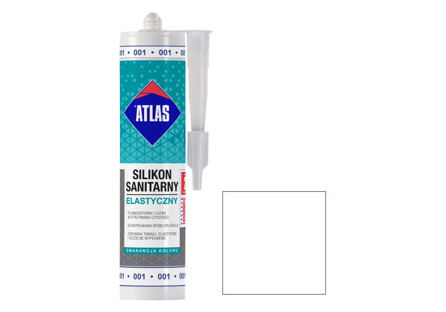 Zdjęcie: Silikon sanitarny elastyczny 001 biały 280 ml ATLAS