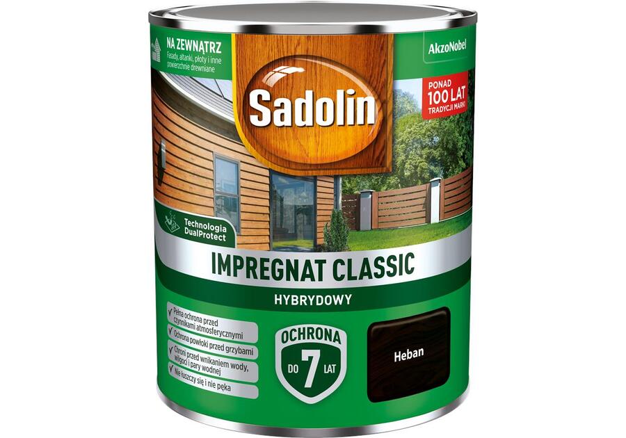 Zdjęcie: Impregnat Classic Hybrydowy heban 0,75 L SADOLIN