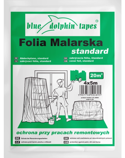 Zdjęcie: Folia ochronna malarska CF_04895 4x5m BLUEDOLPHIN