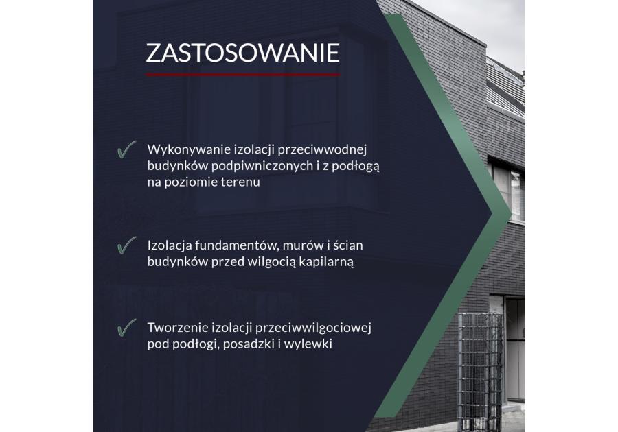 Zdjęcie: Folia do izolacji poziomej fundamentów modyfikowana 50 cm x 30 m x 1 mm TYTAN PROFESSIONAL