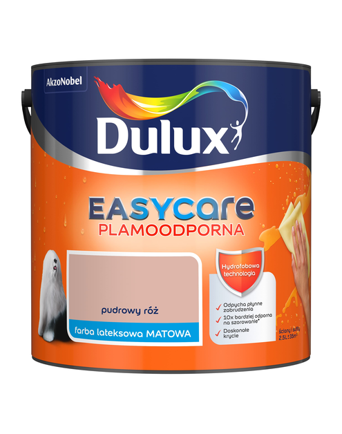 Zdjęcie: Farba lateksowa EasyCare 2,5 L pudrowy róż DULUX