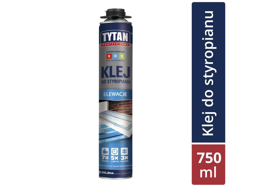 Zdjęcie: Klej do styropianu w wersji pistoletowej niebieski Eos 750 ml TYTAN PROFESSIONAL