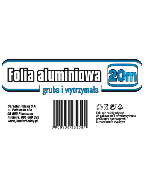 Zdjęcie: Folia aluminiowa z tłoczeniem 20 m JAN NIEZBĘDNY