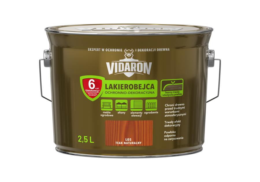 Zdjęcie: Lakierobejca teak naturalny 2,5 L VIDARON