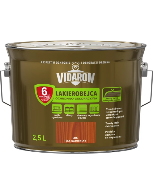 Zdjęcie: Lakierobejca teak naturalny 2,5 L VIDARON