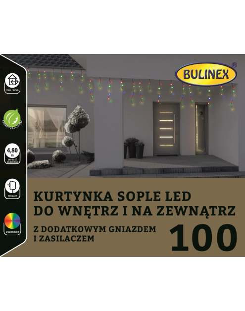 Zdjęcie: Kurtyna Sople 100 lampek - 5 m multikolor BULINEX