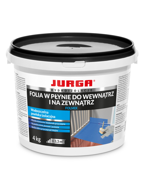 Zdjęcie: Folia w płynie pod okładziny ceramiczne do wewnątrz i na zewnątrz Folmix 4kg JURGA