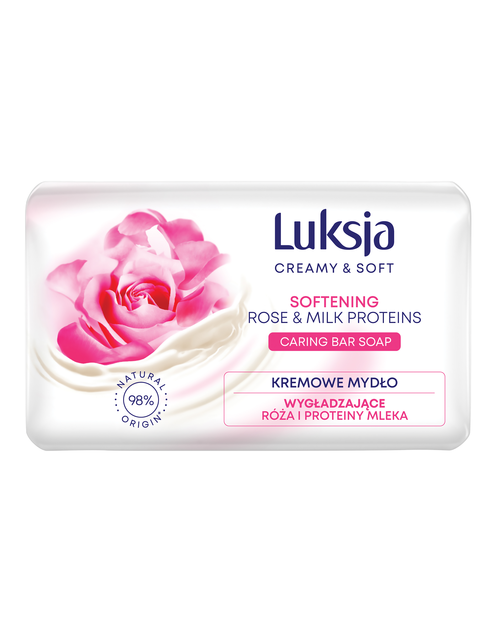 Zdjęcie: Mydło w kostce Creamy & Soft róża i proteiny mleka 0,09 kg LUKSJA