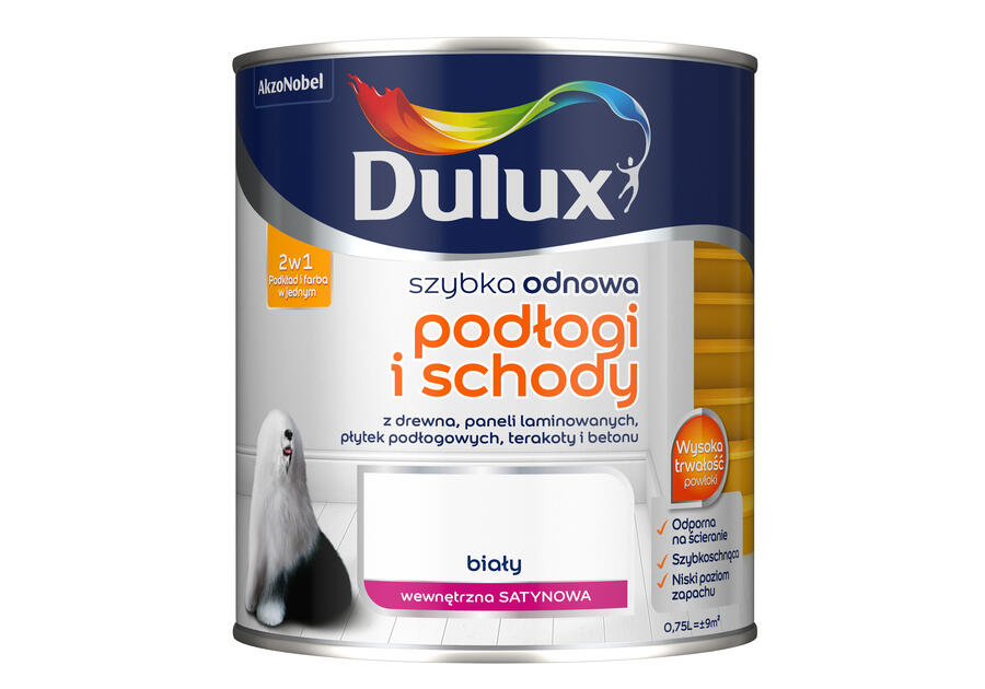 Zdjęcie: Farba Szybka Odnowa Podłogi-Schody 0,75 L biała DULUX