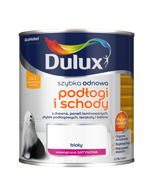 Zdjęcie: Farba Szybka Odnowa Podłogi-Schody 0,75 L biała DULUX