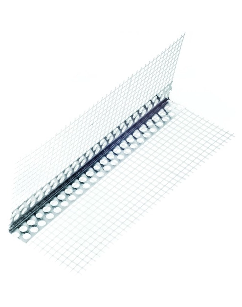 Zdjęcie: Narożnik aluminiowy 23x23 mm - 2,5 mb z siatką 80x120 mm Premium KOELNER