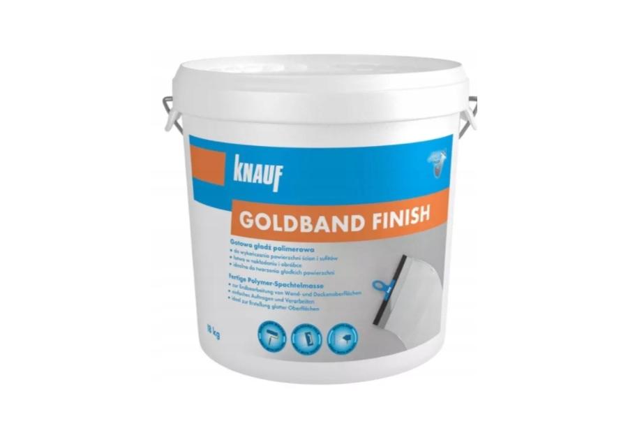 Zdjęcie: Gładź gotowa polimerowa Goldband Finish 18 kg KNAUF