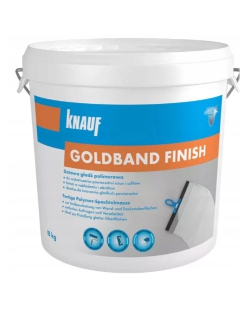 Zdjęcie: Gładź gotowa polimerowa Goldband Finish 18 kg KNAUF