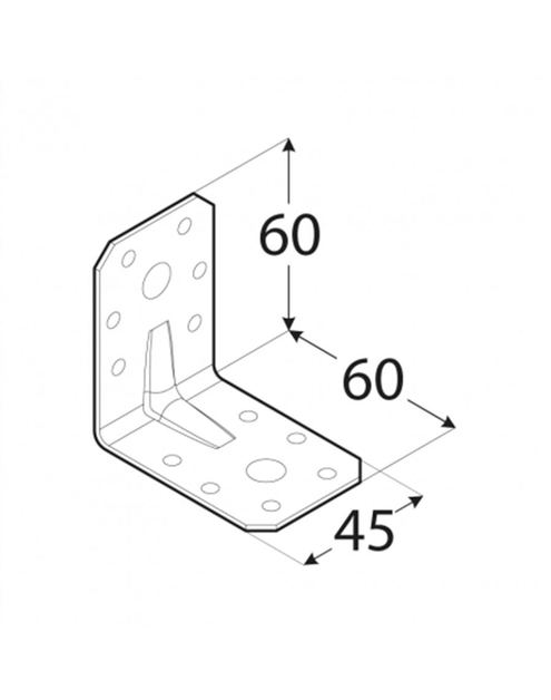 Zdjęcie: Kątownik z przetłoczeniem 6x6x4,5 cm KPL6 DMX