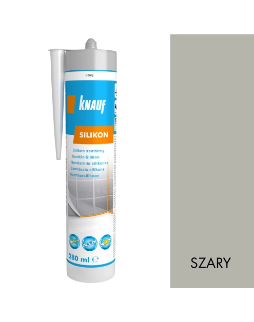 Zdjęcie: Silikon sanitarny szary 280 ml KNAUF