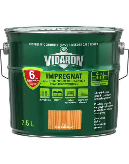 Zdjęcie: Impregnat do drewna teak naturalny 2,5 L VIDARON