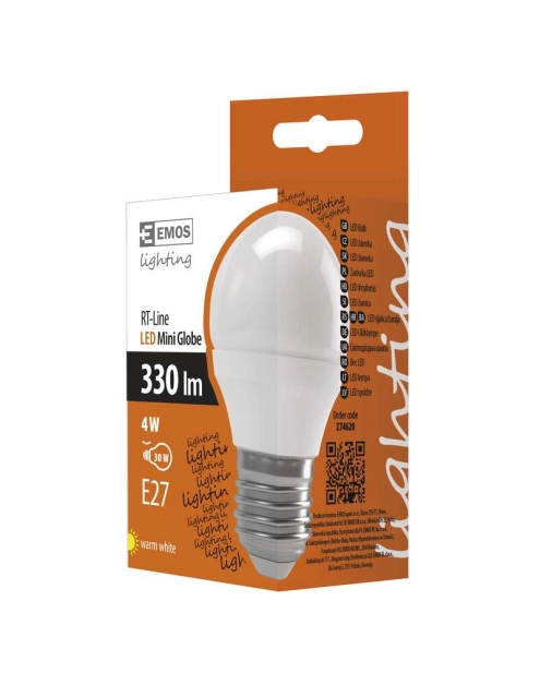 Zdjęcie: Żarówka LED Classic Mini Globe, E27, 4,1 W (32 W), 350 lm, ciepła biel EMOS