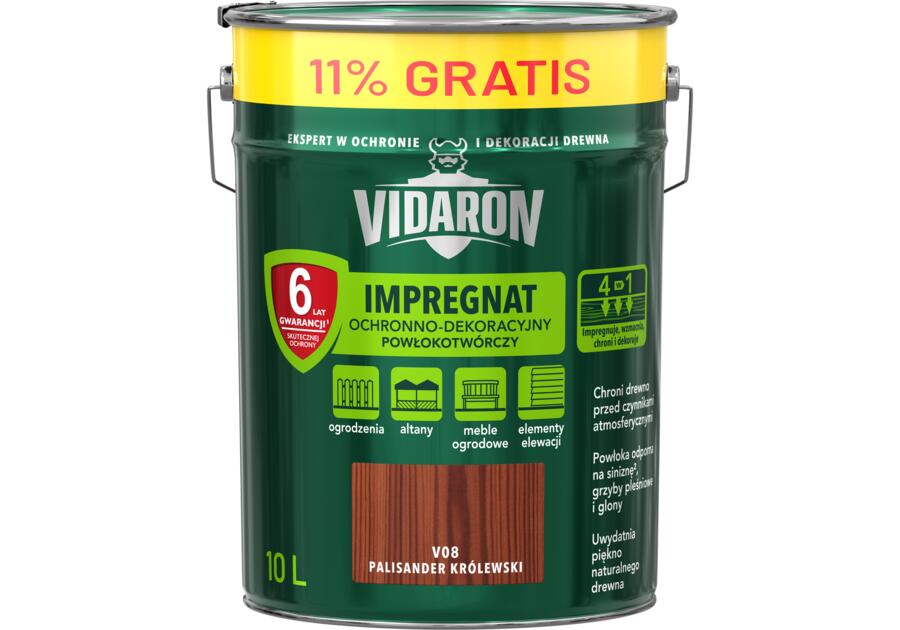 Zdjęcie: Impregnat powłokotwórczy palisander królewski V08 10 L VIDARON